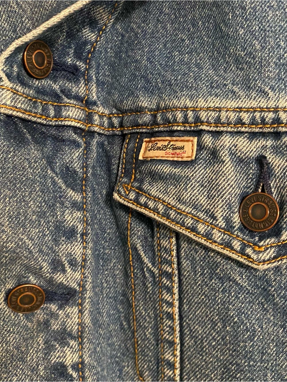 Levi Strauss & Co Men’s L ? Sherpa Lined Denim Trucker Jean Jacket Blue Y2K - Picture 6 of 9
